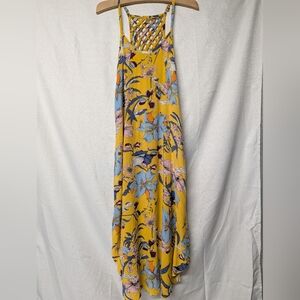 Sunshine Floral Midi Dress with Lattice Halter Size XS